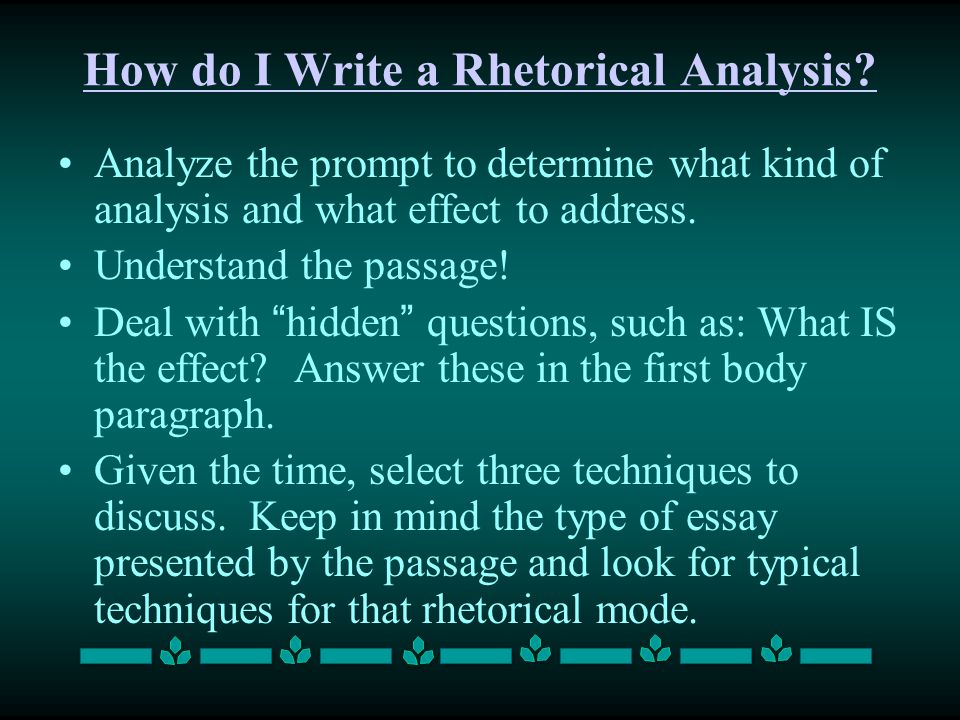How to write a rhetorical criticism essay